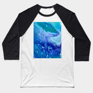 Rain - Cool Color Acrylic Pour Baseball T-Shirt